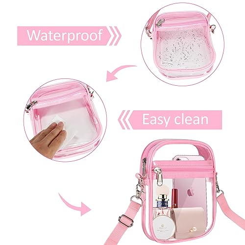 Image of Clear Bag Stadium Approved, Clear Crossbody Purse Bag with Front Pocket for Concerts Sports Events Festivals