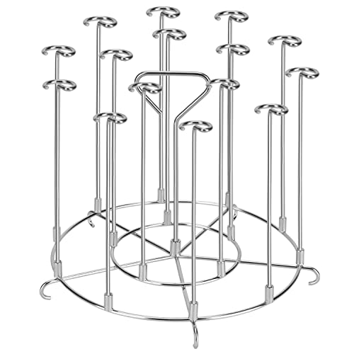 Belle Vous Airfryer Zubehör & Heißluftfritteuse Spieße B21 x H16 cm - Schaschlikspieße Edelstahl, Kompatibel mit allen Gängigen 7,57-Liter Luftfritteusen & Schnellkochtöpfen - Spießständer
