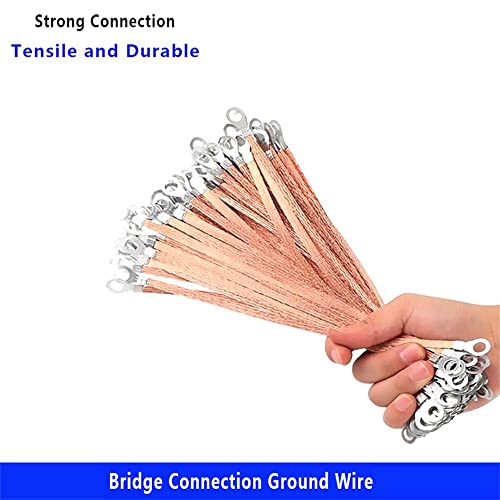 Okdeals AM8AM0F3PKUS Bridge Connection Ground Wire New Copper Clad Aluminum Braided Grounding Cable Soft Connection Hole Electric Box 100Pcs thumb #2
