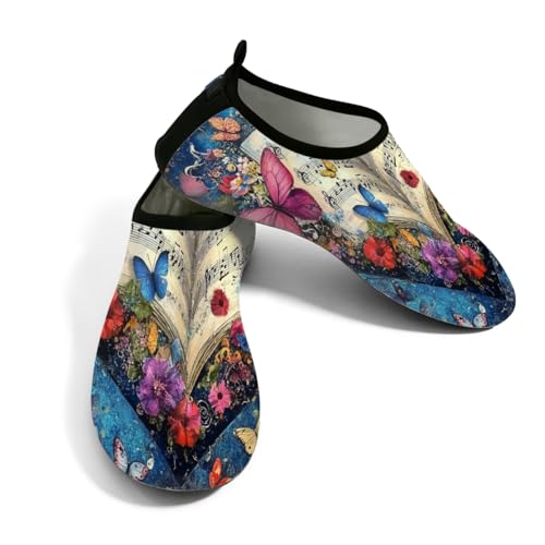 Calcetines acuáticos para senderismo y playa con estampado floral