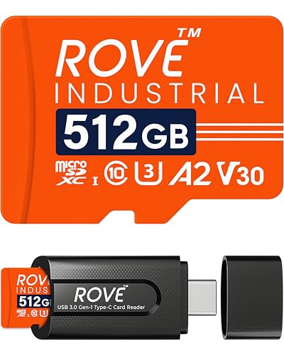 ROVE Industrial 512GB Micro SDJ[h USB 3.0 Type CJ[h[_[t ϋv microSDXC [J[h ǂݎ葬x100MB/b C10 U3 V30 4K A2 hCuR[_[ Android