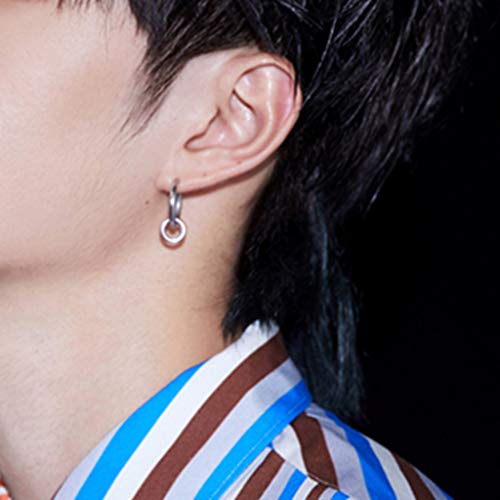 gazechimp 1 Par De Hip Hop Tom De Prata Oscilar Gota Brinco De Argola Piercing Para Mulheres Dos Hom