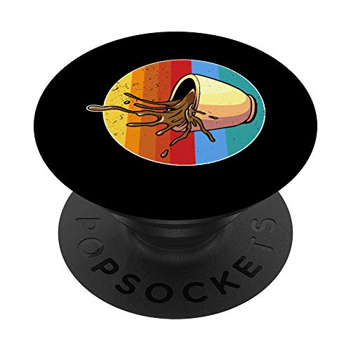 Barista Kaffee-Tasse Vintage Retro Kaffeeliebhaber Kaffee PopSockets PopGrip: Ausziehbarer Sockel und Griff für Handys/Tablets mit Tauschbarem Top