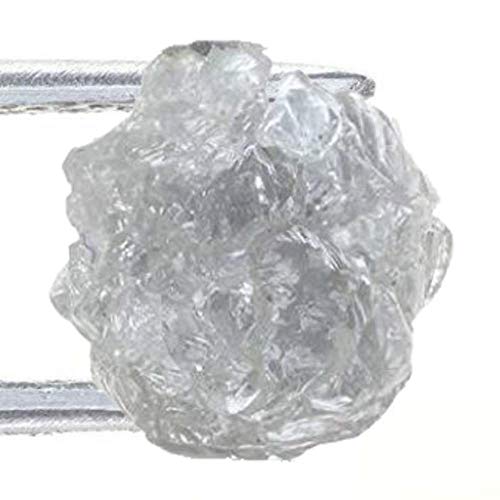 2.00 ct uncut african white gray natural rough loose diamond silv…