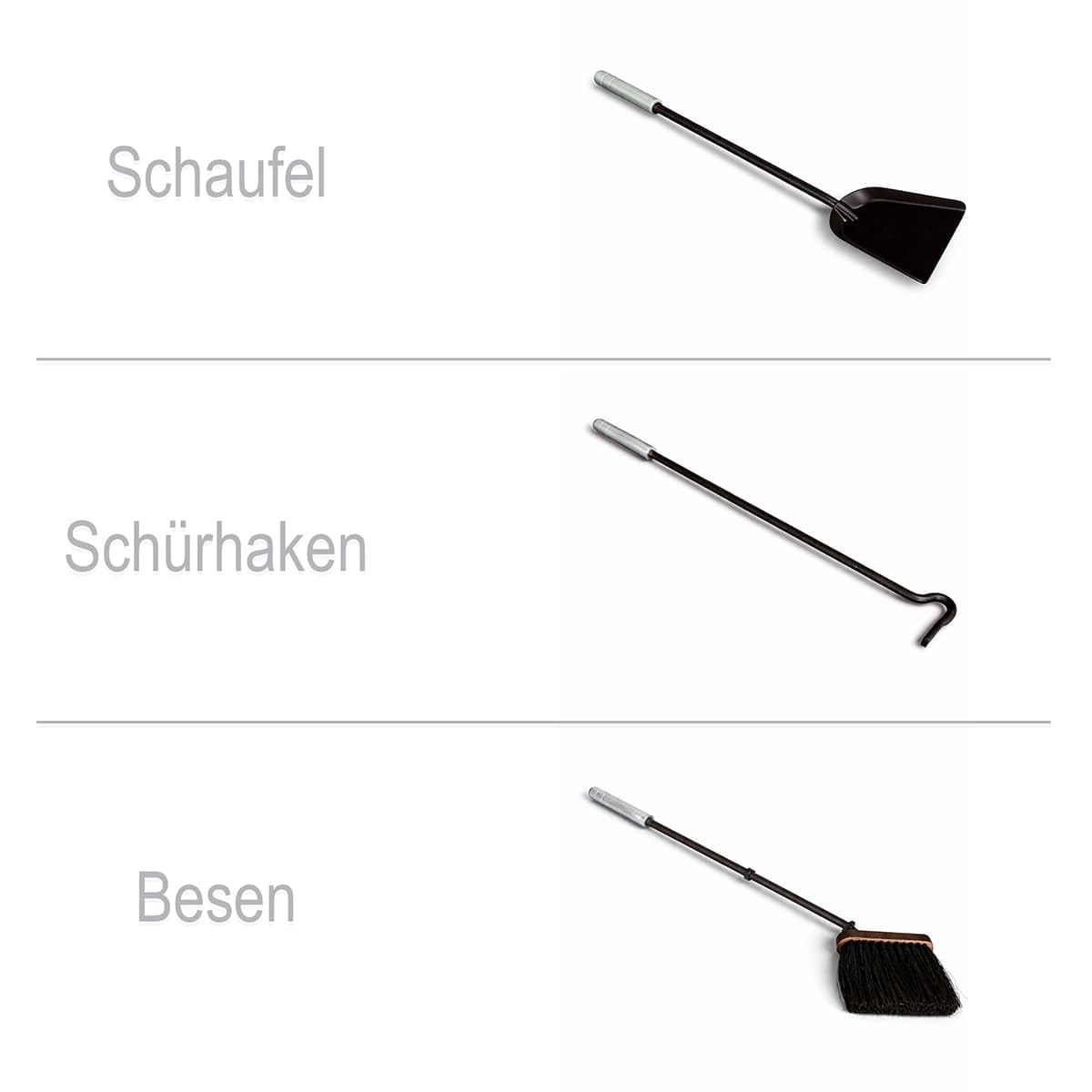 MS Beschläge 4-tlg. Kaminbesteck Anthrazit beschichtet - Kamingarnitur Einfassung & Griffe massiv Edelstahl - Ofenbesteck geschlossener Behälter Ofengarnitur Kaminbesteckbehälter - Kaminzubehör modern