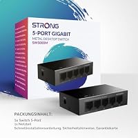 Strong LAN Switch 5 Port Gigabit, Metallgehäuse, 10/100/1000 Mbit/s – Ansicht 2