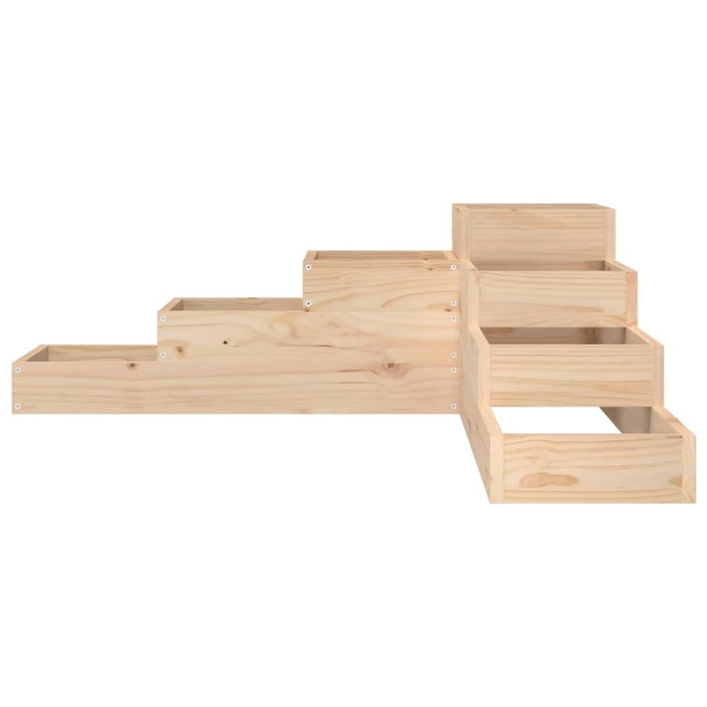 vidaXL Garten-Pflanzgefäß 4-stufig 106x104,5x36 cm Massivholz Kiefer