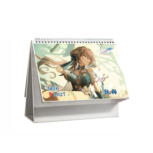 崩壊 スターレイル ルアン・メェイ カレンダー 2026-2027 1冊2年 卓上カレンダー スケジュール 置物 予定表 裏記事格 オフィス用品 学生 クリスマス 新年 プレゼント