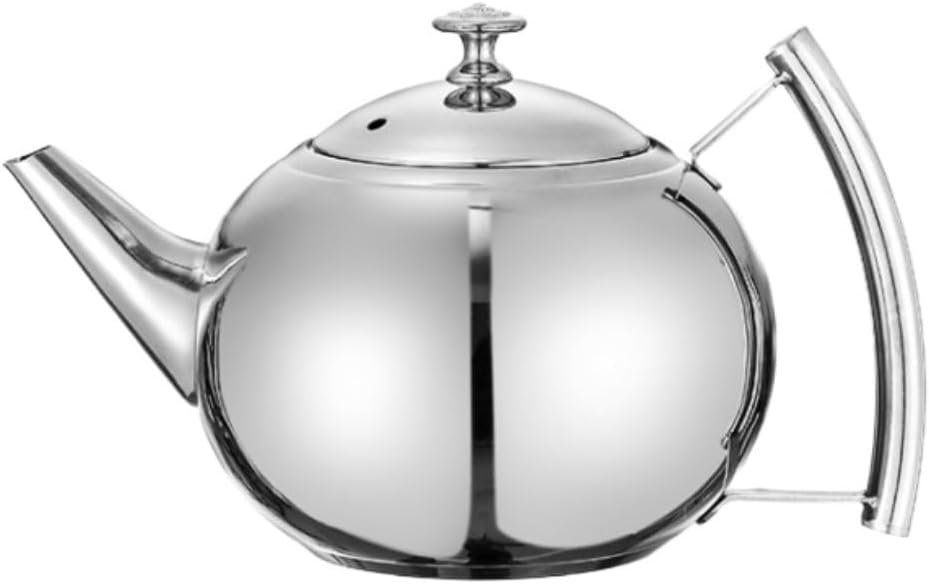Stove Top Kettle Stainless Steel Tea Kettle Teapot Tea Kettle Stovetop Water Kettle with Strainer for Home Restaurant Stovetop Kettle Kitchen,Silver-2L