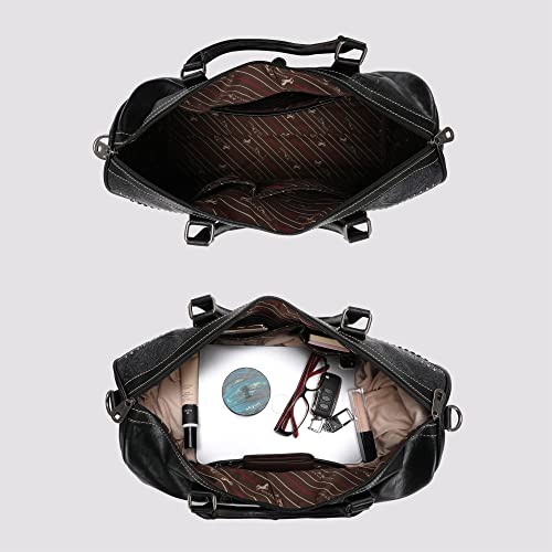 Montana West Embossed Leather Tooled Collection Weekender Bag Fashion Travel Duffel Tote For Women Mw1131-5110Bk #TOP5