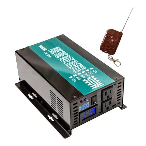 Power Inverter Inversor Corriente Inversor Potencia Onda Sinusoidal Pura Convertidor CC A CA Fuente Alimentación 12V 24V 48V A 120V 230V 240V Panel Solar 220V 500W(120V,Universal,36V)