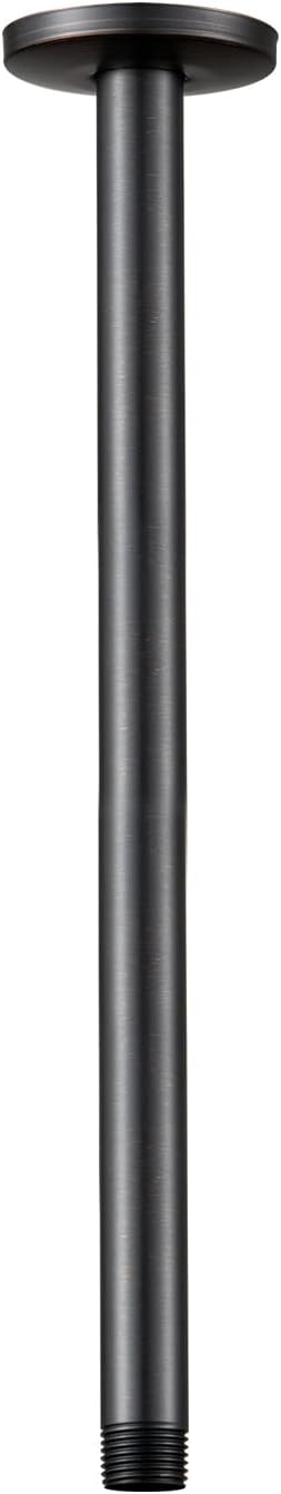 OFFO Shower Arm with Flange, Bright Gold 24 in Ceiling Mount Replacement Rain Shower Head Straight Arm Ceiling-Mounted For Fixed Shower Head & High Pressure Rain