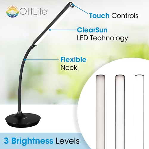 Image of OttLite Extended Reach LED Desk Lamp, Black