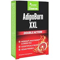 Morosil, Grüner Tee, Vitamin C, Vitamin B6, Cayennepfeffer und Koffein - Thermogenese, Stoffwechsel, Bauch - 30 Kapseln für 30 Tage - Mit Kostenlosem E-Book-Guide - AdipoBurn XXL - Slimmium Sensilab
