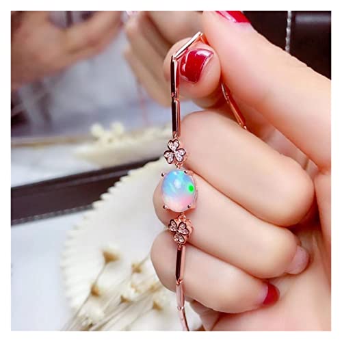 Bracelet opale naturelle et réelle en argent 925 pour anniversaire