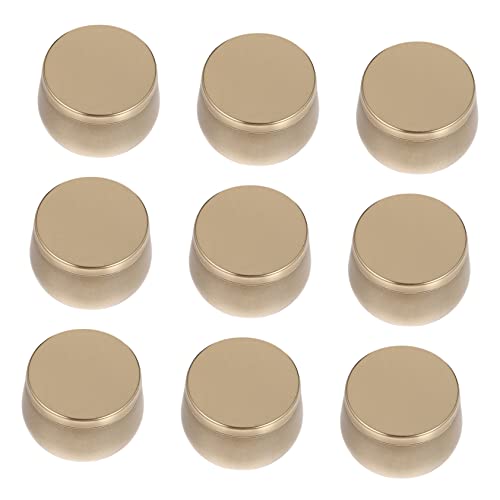 VINTORKY 9Piezas Lote de Botes de Almacenamiento Redondos de Color Champán Organizar Joyas Decorativo y Hermético