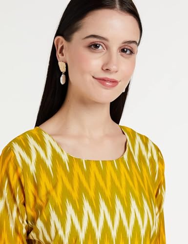 Image of Great Choice Stylish Women's Crepe Yellow Color Floral Printed Straight Kurti (C-350)