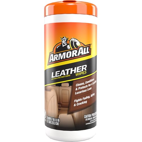 Armor All Interior Cleaner Car Leather Wipes, 20 Count