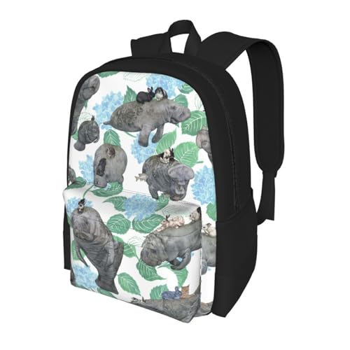 Sac à dos léger de grande capacité imprimé lapins lamantins idéal randonnée et quotidien