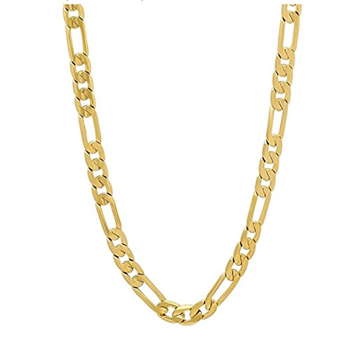 Collier chaîne Figaro or 24k 3.5mm cadeau idéal pour homme et femme avec maille italienne