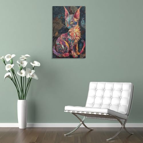 Impression sur toile chat Sphynx decoration de qualite pour interieur