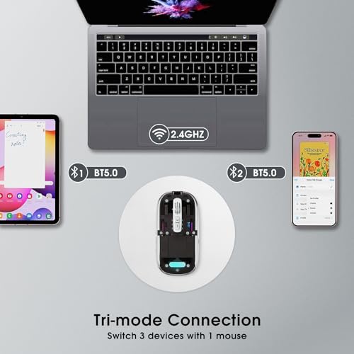 Image of Transparent Wireless Computer Mouse,Black