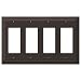 Amerelle 84R4VB Steps Cast Metal 4 Rocker-GFCI Wall Plate, Aged Bronze