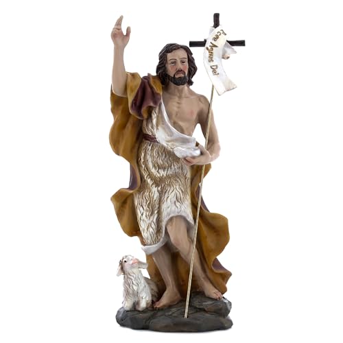 SHALOM - Estatua San Juan Bautista de resina. Altura 22,3 cm