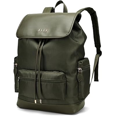 ELLE Wayfarer 23L Monogram Travel Backpack | Olive Green