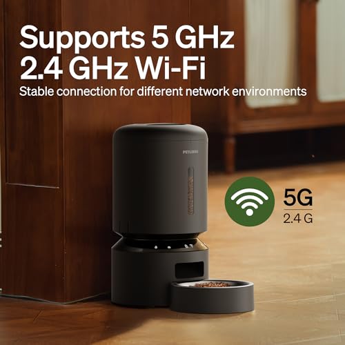 PETLIBRO Automatic Cat Feeder, 5G WiFi Automatic Dog Food Dispenser with Freshness Preservation, 5L Timed Pet Feeder with Low Food Sensor, Up to 10 Meals Per Day, Granary Black - Image 4