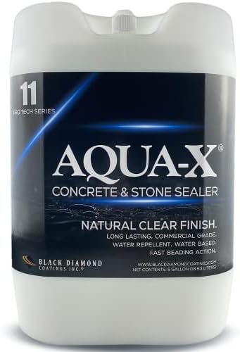 5 Gal. AQUA-X 11 Clear Penetrating Stone and Concrete Sealer | Natural Finish | Professional Grade | Indoor & Outdoor | Fast Dry and Long Lasting Protection