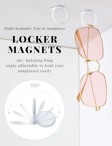 Image of Magnetic Locker Accessories Kit - 5pcs With Mirror, Dry Erase Board, Pen Holder, Magnets for School, Refrigerator, Office Cabinet (Pink)