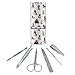 Cool Dogs in Outfits Paw Print Pattern Stainless Steel Manicure Pedicure Grooming Beauty Care Travel Kit