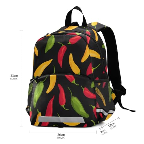 panksolu Chili Peppers Toddler Backpack for Boys Girls Kids Backpacks Preschool Bag Travel Bag3