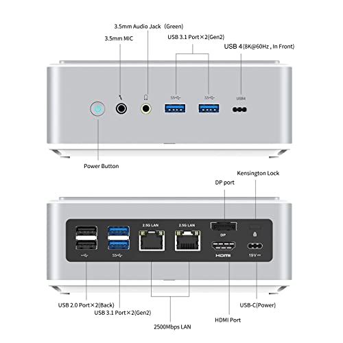 Kodlix Elitemini Th50 Mini Pc 11Th Gen Core I5-11320H Windows 11 Pro Small Pc Ram 16Gb 512Gb Ssd 2500Mbps Dual Lan Hdmi/Usb4/Dp 8K@60Hz Triple Display Output Desktop Computer Support Auto Power On #TOP5