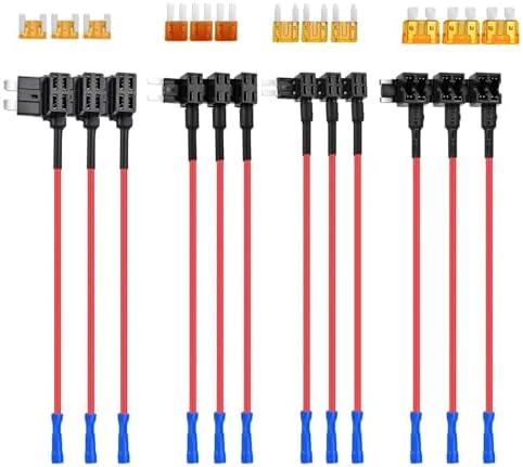 4 Types Fuse Taps - Upgraded 12V Add-A-Circuit Adapter And Kit (2023 New), Tap Holder With Standard Micro2 Mini Atc Ats Low Profile For Cars Trucks Boats (12 Pack)