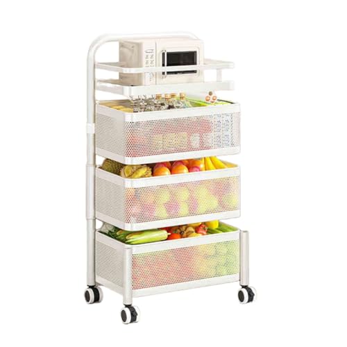 Genérico Cesta Giratoria De Almacenamiento Cuadrada De Múltiples Capas, Estante Giratorio For Verduras, Organizador De Almacenamiento For Baño/Cocina, For Frutas, Maíz(Color 1,4 Tiers)