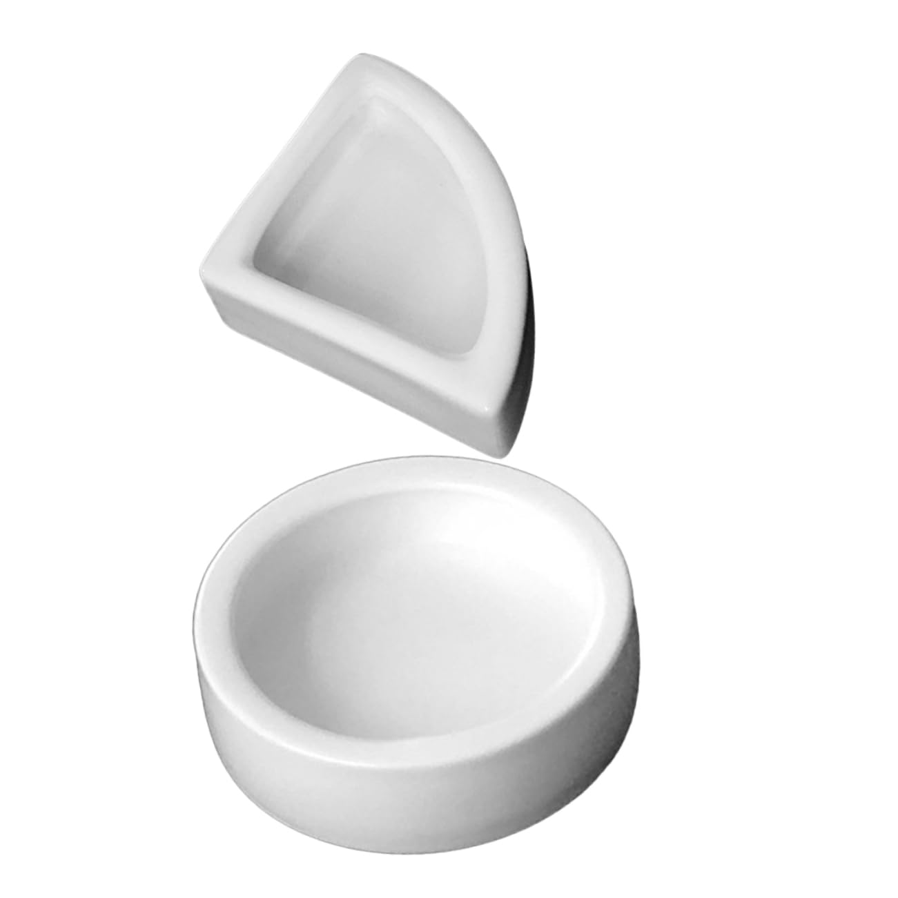 Parliky 2pcs Ceramic Reptile Food Bowls Worm Dishes for Lizard Gecko Turtle Feeding Containers for Terrarium Supplies Convenient Feeding