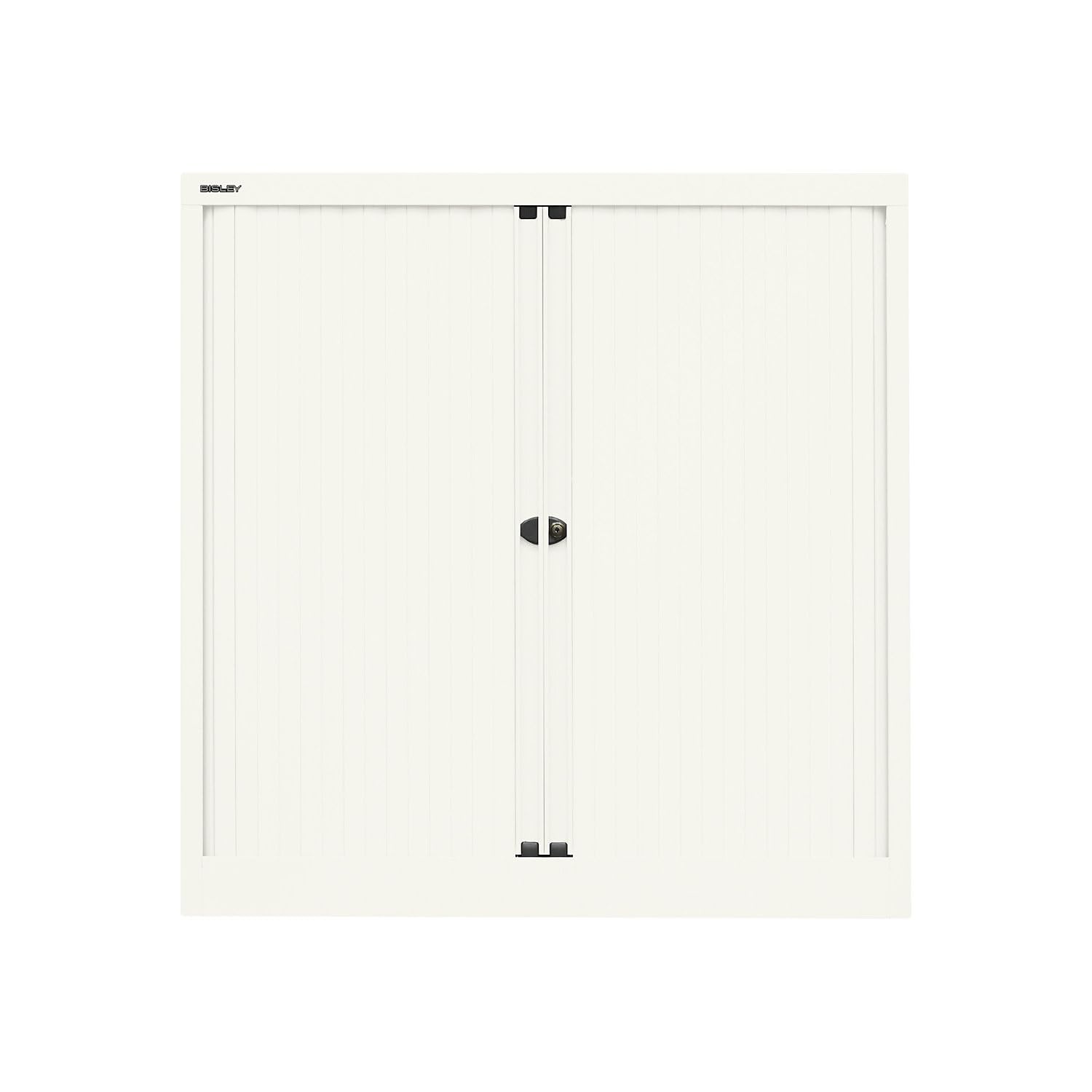BISLEY Rollladenschrank Essentials mit 1 Fachboden für 2 Ordnerhöhen, Metall, Pww Rollladen/Korpus Verkehrsweiß, 47 x 100 x 100 cm