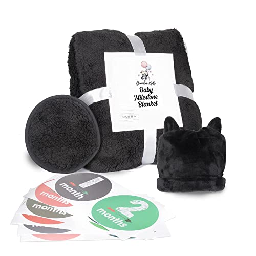 Bumba Kids Multi-Use Bat Blanket Has A Monthly Baby Milestone Blanket Option And Plush Black Baby Hat With Ears, Baby Bat Swaddle Blanket, Black Baby Blanket, Black Swaddle Blanket, Goth Baby Stuff #TOP3