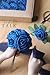 Breeze Talk Artificial Flowers Royal Blue Roses 25pcs Realistic Fake Roses w/Stem for DIY Wedding Bouquets Centerpieces Arrangements Party Baby Shower Home Decorations