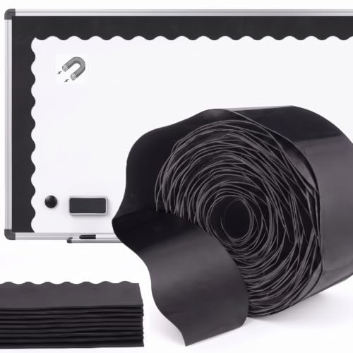 Fuutreo Magnetic Bulletin Board Border Trim Black Scalloped Magnetic Border