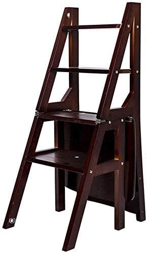 Tabouret à 4 marches en bois OKUOKA escabeau pliable et chaise d'escalier domestique