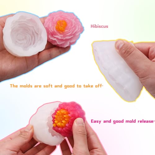 Moules en silicone pour bougies 3D fleurs et savon artisanal - 7