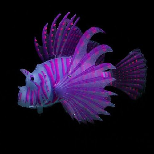 Lionfish S Purple Aquarium Fish Tank Landscape Decoration Glow Simulation Animal Plants Ornament no.43
