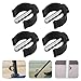 minkissy 4pcs C- Replacement Pads for Walking Sticks Crutches Bathroom Safety Rails Sturdy Plastic and Steel Easy Install