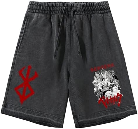 Vhersily Berserk Shorts Unisex - Guts Grafik, Elastischer Bund, Retro Streetwear