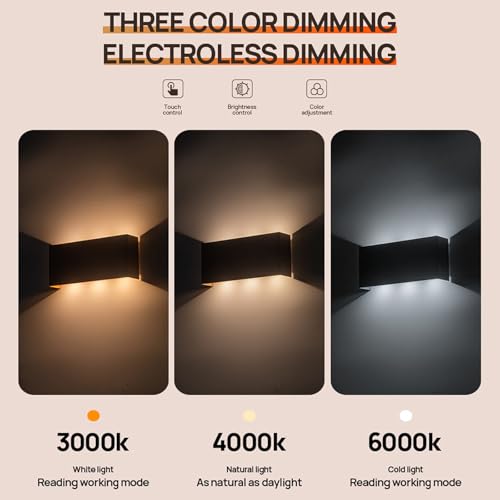 Iluminación de pared interior LED blanca regulable con interruptor de control táctil 2