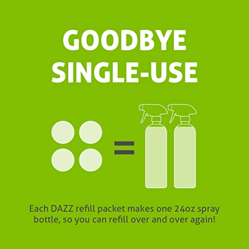 Dazz All Purpose Cleaner Starter Kit (1 Reusable Spray Bottle, 2 Refills) All Natural Multisurface Household Cleaner Spray - Eco Friendly, Non Toxic - Safe For Kids & Pets #TOP3