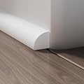 Flexible Quad Moulding, Peel and Stick, Corner Moulding Trim, Waterproof Rubber Quad Moulding, Suitable for Use on Floors, Bathrooms and Countertops (0.7” W x 0.86” H x 158” L,White)